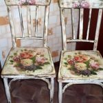 Provence-tyyliset decoupage-tuolit