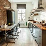 Loft-stijl keuken zonder scharnierende elementen