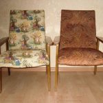 Upholsteri baru untuk kerusi Soviet lama