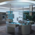 Hightech-keuken zonder bovenkasten