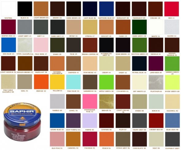 La gamma di colori della crema