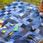 Stijlvolle deken van picknickjeans