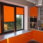 Colore arancione nel design della cucina