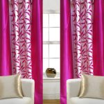 Kombinált szatén függönyök rózsaszín színben