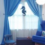 Mättad blå för ett rum i nautisk stil