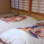 Japanskt sovrum utan traditionella sängar