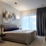 העיצוב של חדר השינה בגוונים של אפור