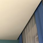 Stretch tak design med en nisch för gardiner