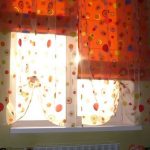 Orange Roman Blind Curtains