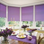 Lilac roller blinds untuk ruang makan