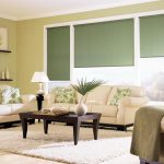 Tirai hijau gelap untuk ruang tamu