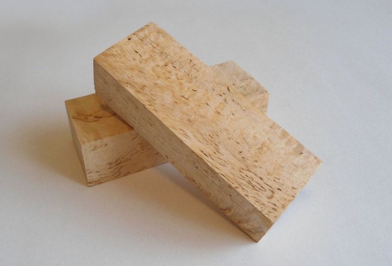Dua batang kayu birch untuk chopik kayu