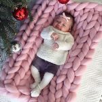 Dětský růžový pléd velké pletení
