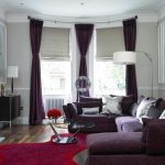 Kumpulan sofa dengan pelapis kain ungu