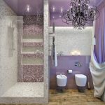 Lila-väri kylpyhuoneen sisätiloissa