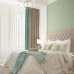 Modernt sovrum design i ljusa färger