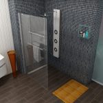 Support de douche sans plateau dans la salle de bain