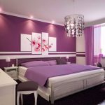 Design della camera da letto in viola