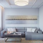 Litet vardagsrum i stil med minimalism
