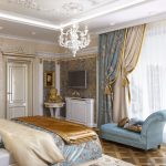 Oblékání záclony v klasickém stylu ložnice