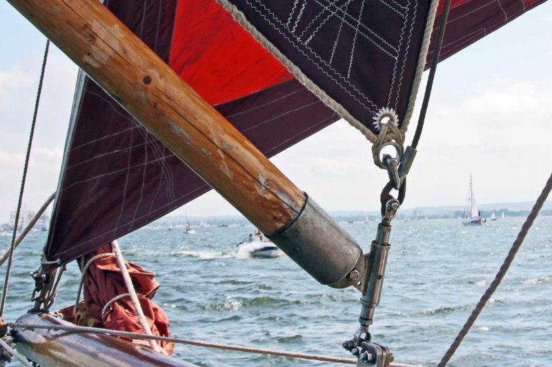 Exempel på att använda öglan på segel på en yacht