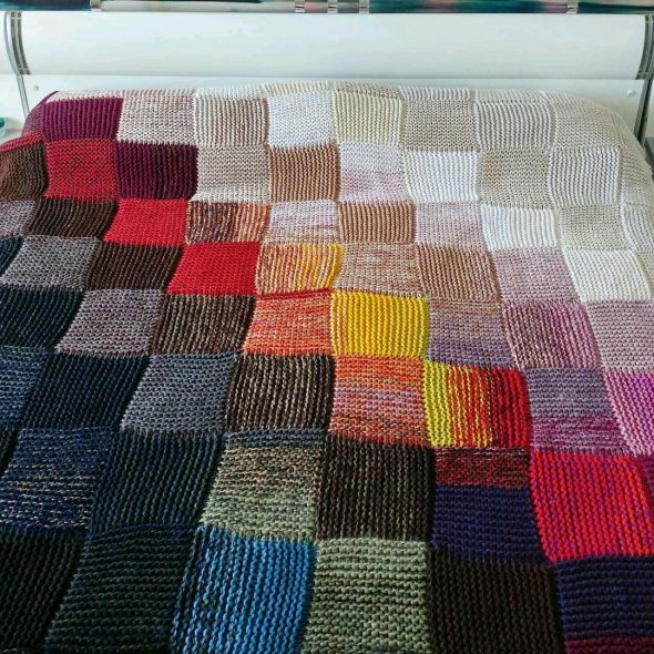 Plaid di filato di lana merino colorato