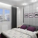 Design av ett litet sovrum med grå nyanser