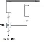 Két elektrohálózat kapcsolási rajza egy kapcsolóhoz
