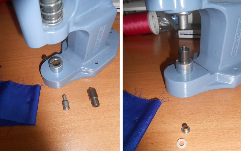 Pemasangan muncung kerja dalam mesin manual untuk kelopak mata