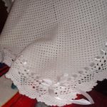 Openwork white plaid knit