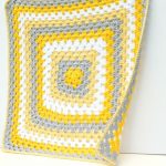 Plaid giallo-grigio-bianco per bambini Quadrato della nonna della nonna