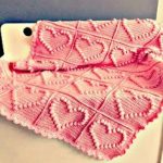 Mooie deken met harten in roze