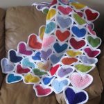 Multi-barevné srdce kostkované deky