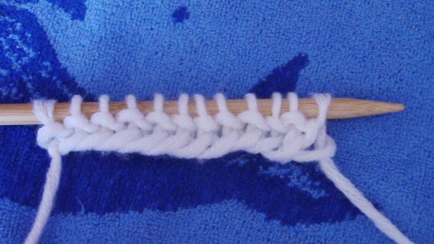 Esempio di lavorazione a maglia di righe accorciate