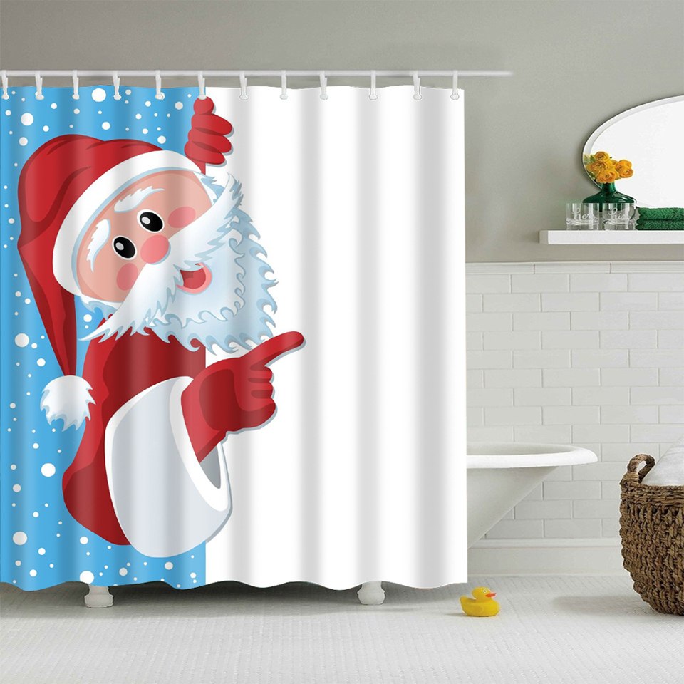 Okenice s Santa Claus v koupelně