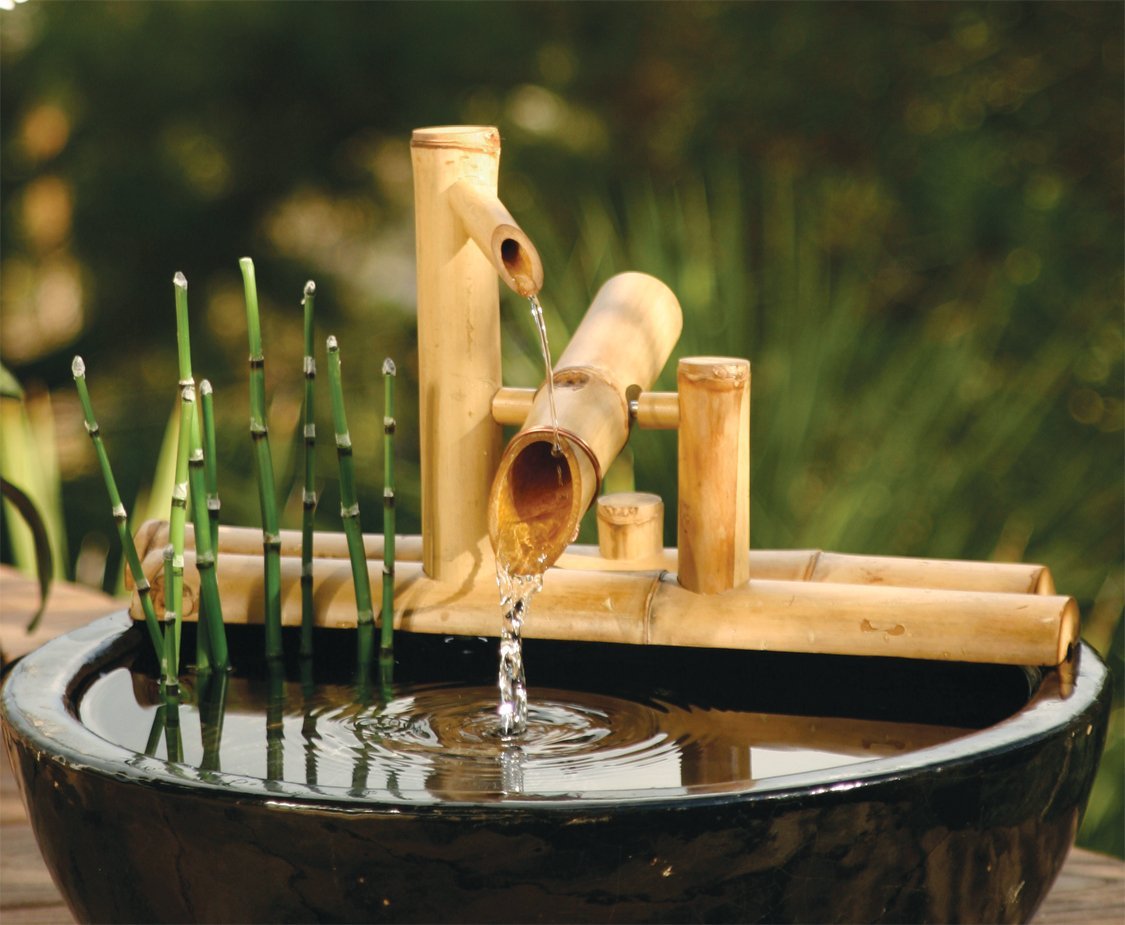 koristeelliset bambu-suihkulähteet