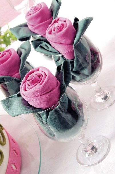 rosor från servetter gör det själv foto dekoration