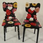 virág decoupage szék