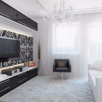 Design del soggiorno con divano bianco