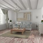 Design del soggiorno in tonalità chiare