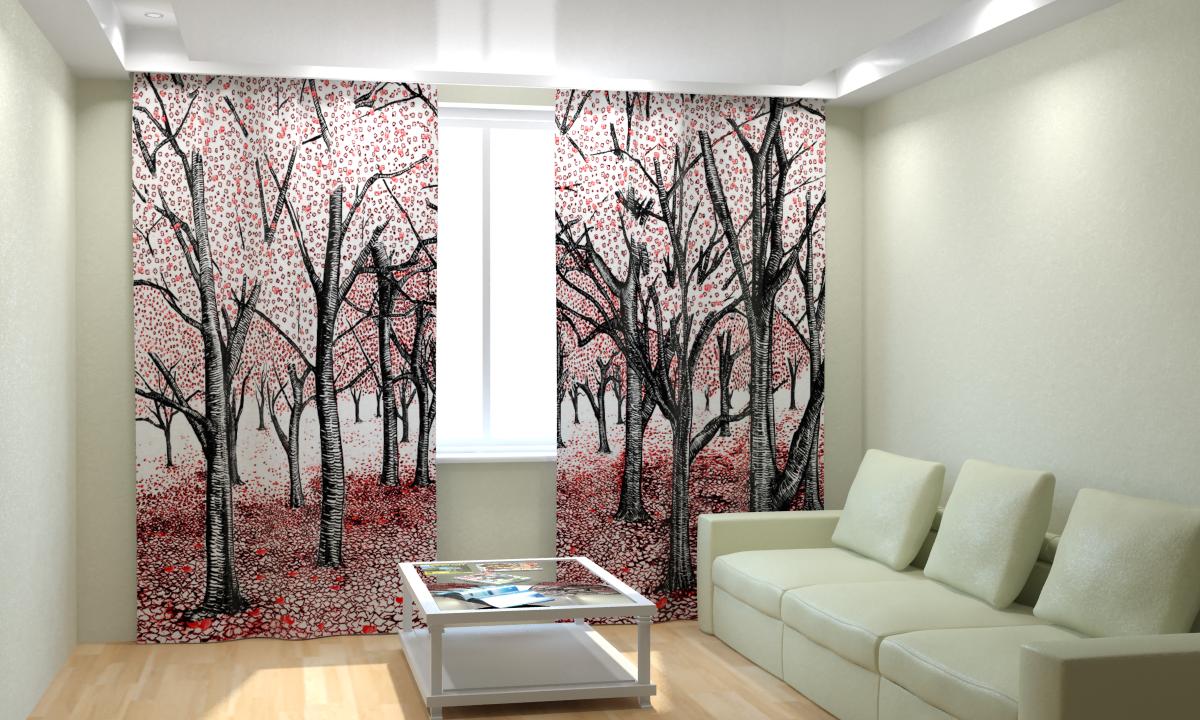 Japanska gardiner i vardagsrummet