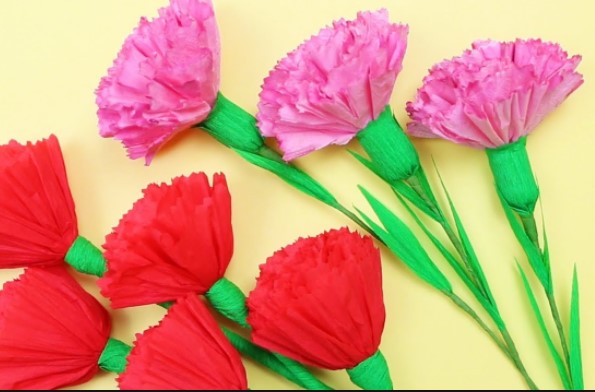 Carnations dari tuala wanita lakukan sendiri hiasan foto