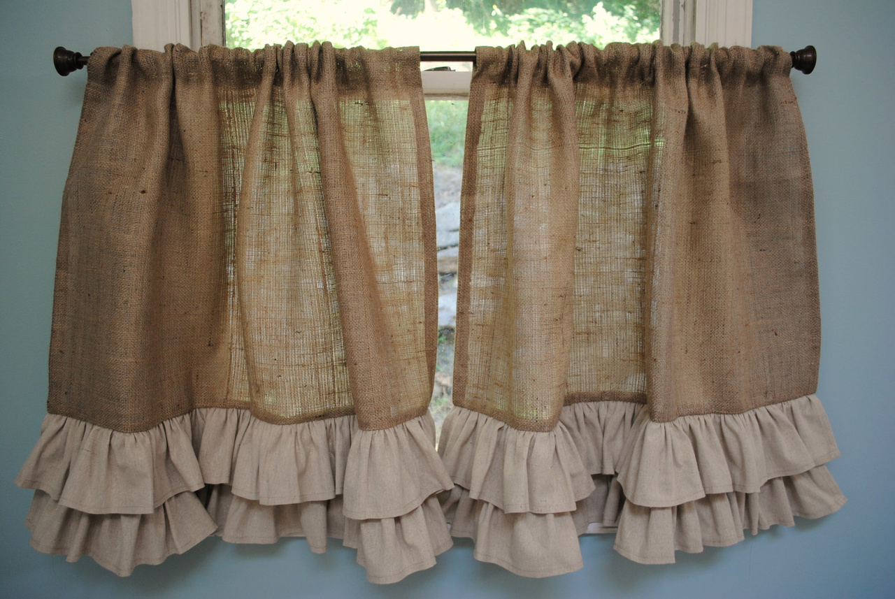 design av burlap gardiner