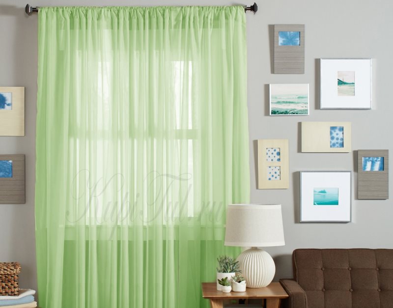 Mikro-zöld világos zöld függöny