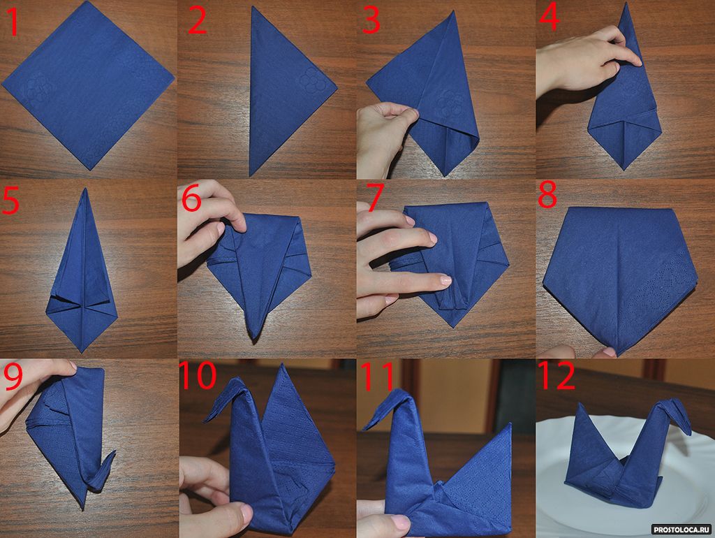origami van zwanen servetten