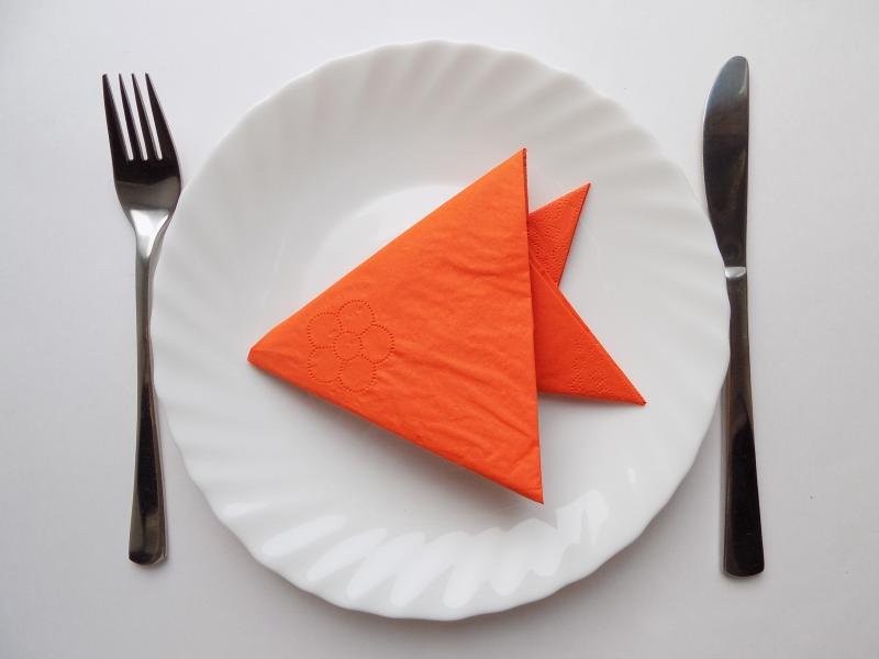 origami servett fisk