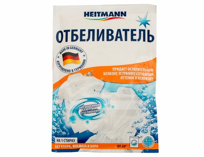 Heitmann-valkaisupakkaus ilman klooria ja fosfaatteja