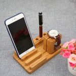 houten telefoonhouder