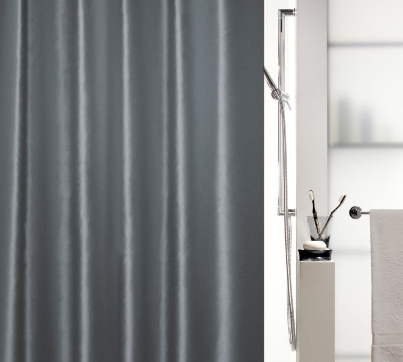 Grå gardin för badrummet i stil med high-tech