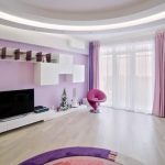 Design della sala in colori lilla